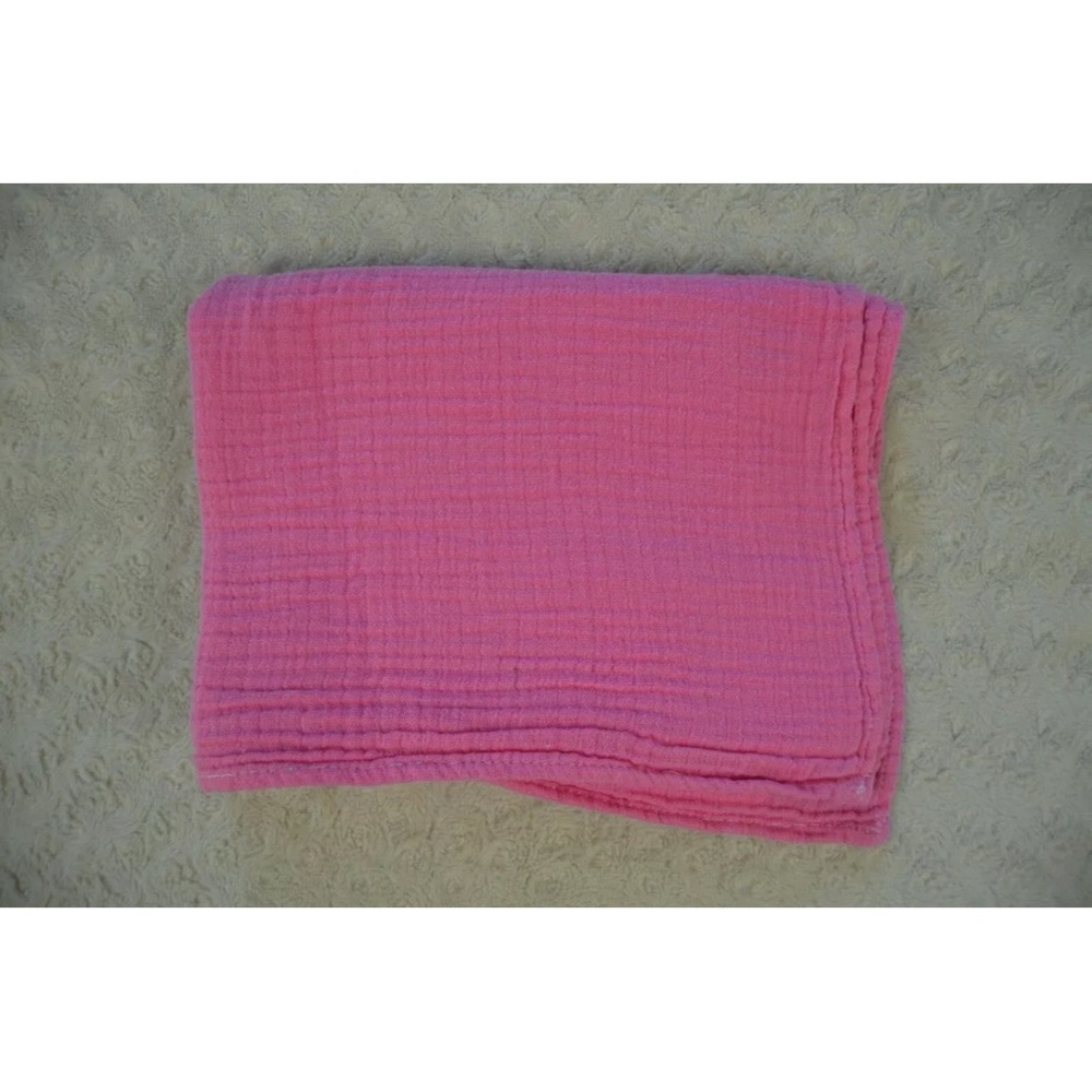 Chick Pea Solid Pink Baby Swaddle Blanket Muslin Cotton Security Lovey